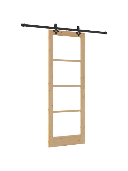 Bīdāmās durvis manuāls brūna 78 x 211 cm koks un metāls