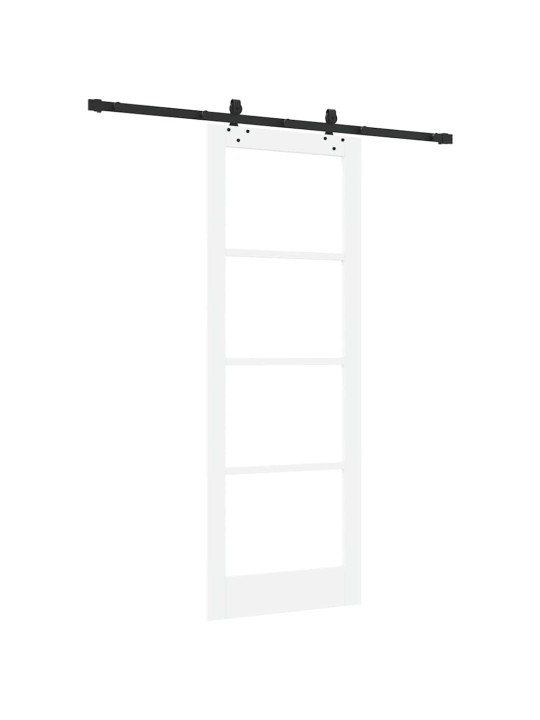 Bīdāmās durvis manuāls balts 78 x 211 cm koks un metāls