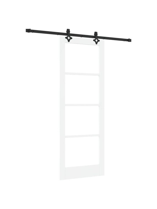 Bīdāmās durvis manuāls balts 78 x 211 cm koks un metāls