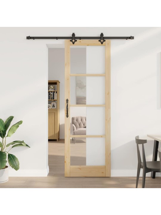Bīdāmās durvis manuāls brūna 78 x 232 cm koks un metāls