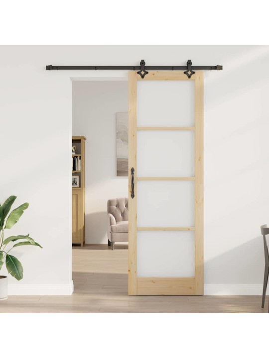 Bīdāmās durvis manuāls brūna 78 x 232 cm koks un metāls