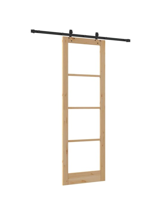 Bīdāmās durvis manuāls brūna 78 x 232 cm koks un metāls