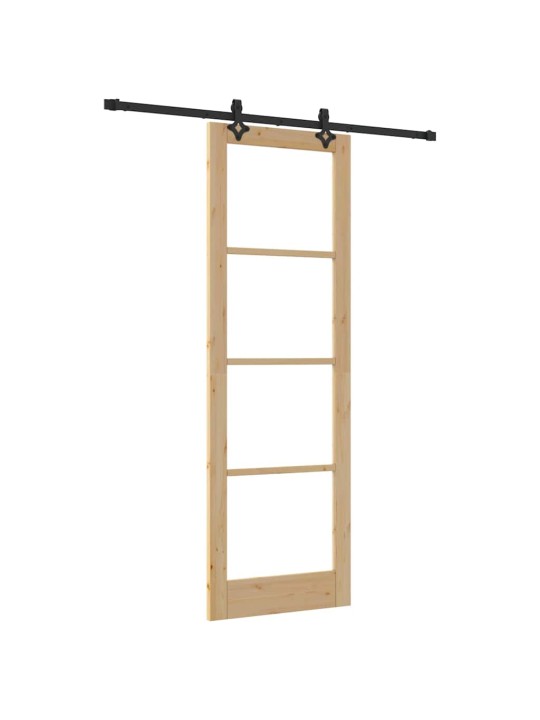 Bīdāmās durvis manuāls brūna 78 x 232 cm koks un metāls