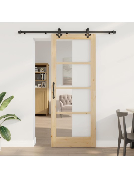 Bīdāmās durvis manuāls brūna 83 x 211 cm koks un metāls
