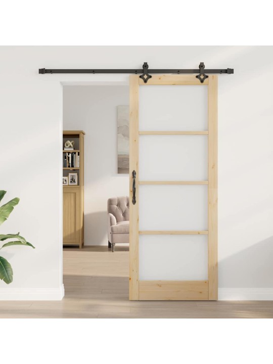 Bīdāmās durvis manuāls brūna 83 x 211 cm koks un metāls