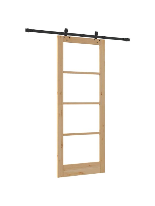 Bīdāmās durvis manuāls brūna 83 x 211 cm koks un metāls