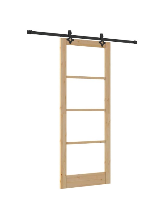 Bīdāmās durvis manuāls brūna 83 x 211 cm koks un metāls