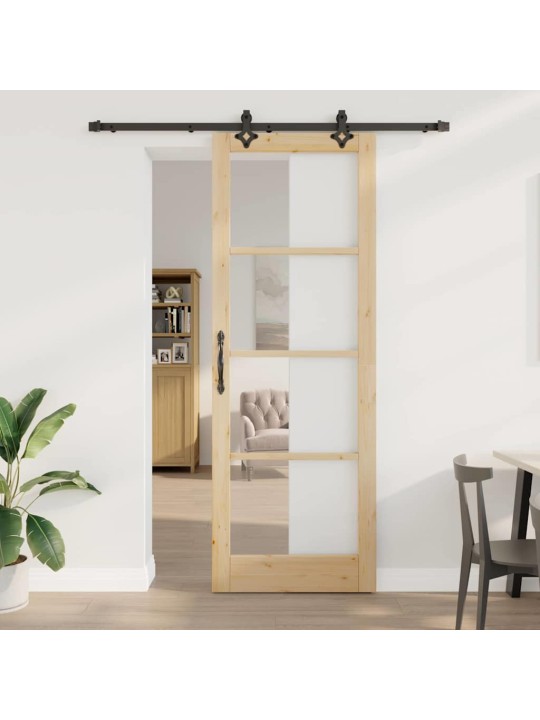 Bīdāmās durvis manuāls brūna 83 x 232 cm koks un metāls
