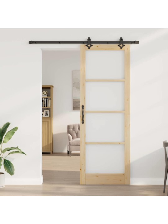 Bīdāmās durvis manuāls brūna 83 x 232 cm koks un metāls