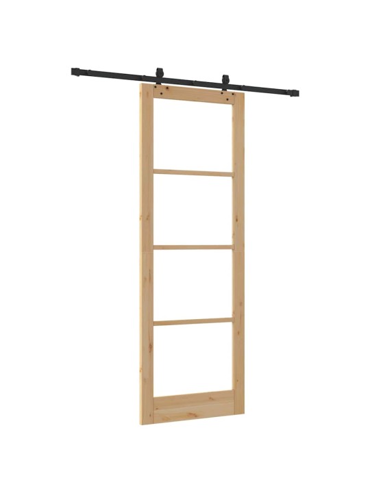 Bīdāmās durvis manuāls brūna 83 x 232 cm koks un metāls