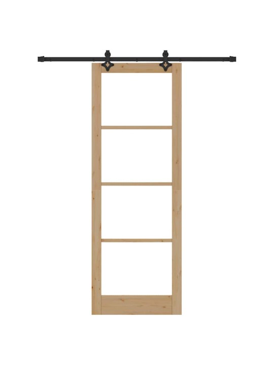 Bīdāmās durvis manuāls brūna 83 x 232 cm koks un metāls