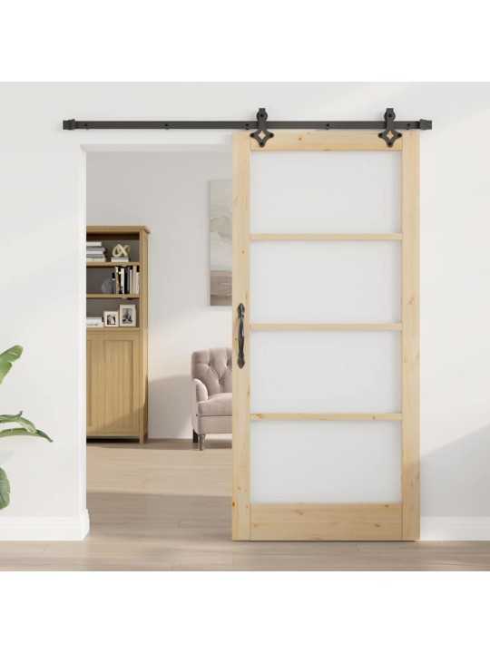 Bīdāmās durvis manuāls brūna 93 x 202 cm koks un metāls