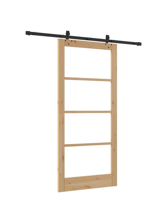 Bīdāmās durvis manuāls brūna 93 x 202 cm koks un metāls