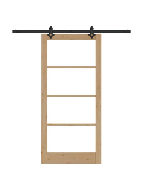 Bīdāmās durvis manuāls brūna 93 x 202 cm koks un metāls