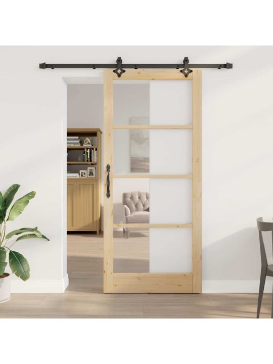 Bīdāmās durvis manuāls brūna 93 x 211 cm koks un metāls