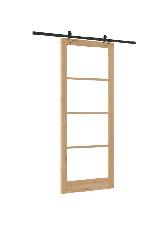 Bīdāmās durvis manuāls brūna 93 x 232 cm koks un metāls