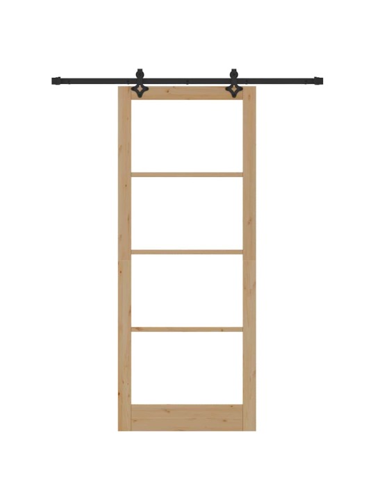 Bīdāmās durvis manuāls brūna 93 x 232 cm koks un metāls