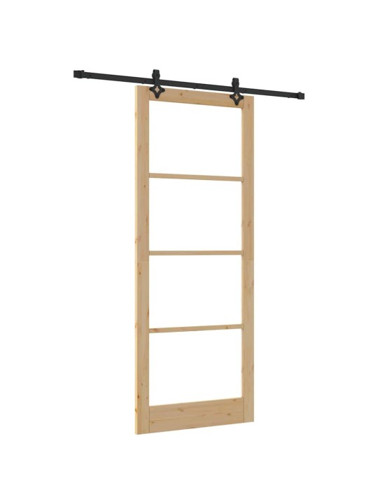 Bīdāmās durvis manuāls brūna 93 x 232 cm koks un metāls
