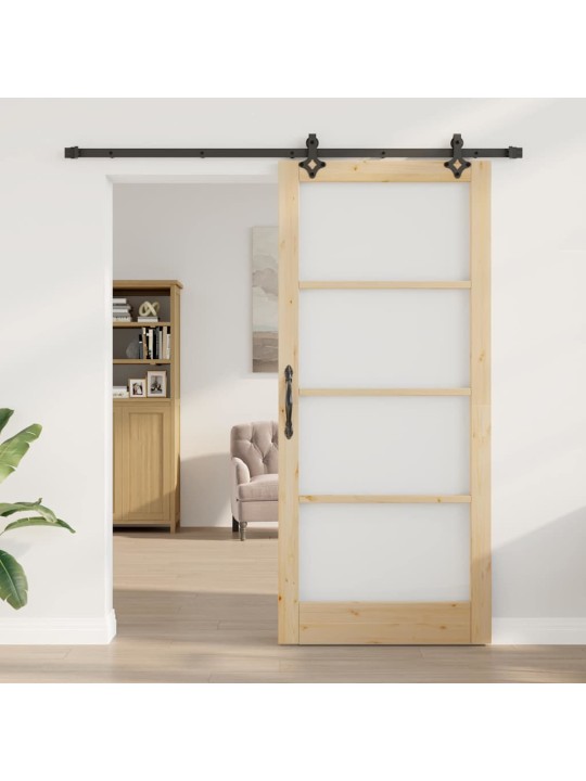 Bīdāmās durvis manuāls brūna 93 x 211 cm koks un metāls