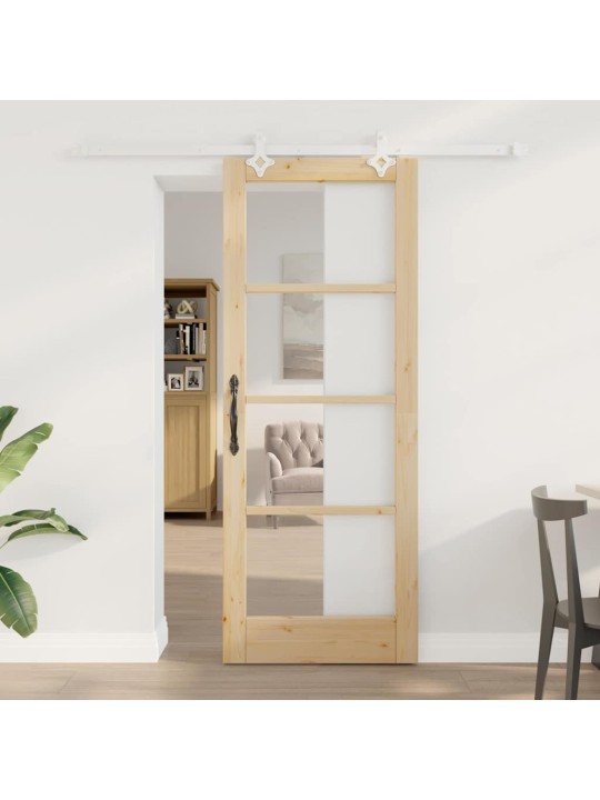 Bīdāmās durvis manuāls brūna 78 x 202 cm koks un metāls