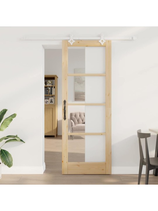 Bīdāmās durvis manuāls brūna 78 x 211 cm koks un metāls