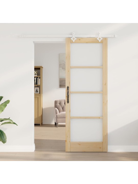 Bīdāmās durvis manuāls brūna 78 x 211 cm koks un metāls