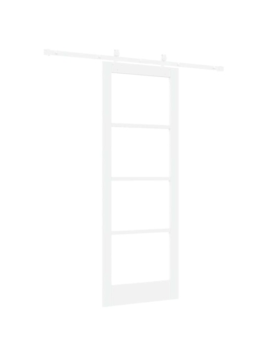 Bīdāmās durvis manuāls balts 78 x 211 cm koks un metāls