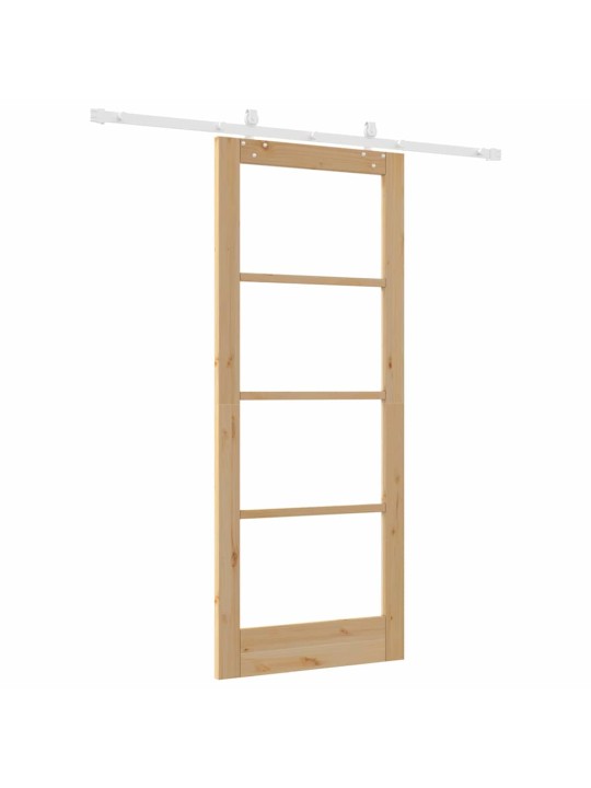 Bīdāmās durvis manuāls brūna 83 x 202 cm koks un metāls