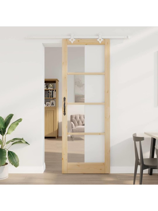 Bīdāmās durvis manuāls brūna 83 x 232 cm koks un metāls