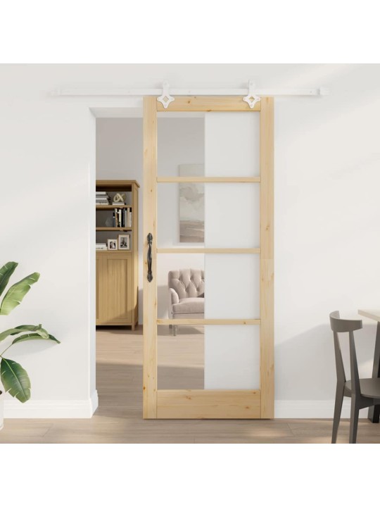Bīdāmās durvis manuāls brūna 86 x 211 cm koks un metāls