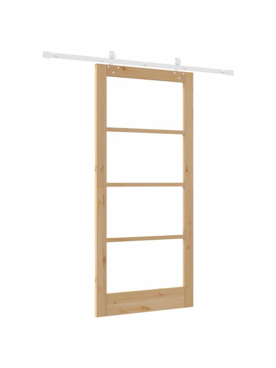 Bīdāmās durvis manuāls brūna 93 x 202 cm koks un metāls