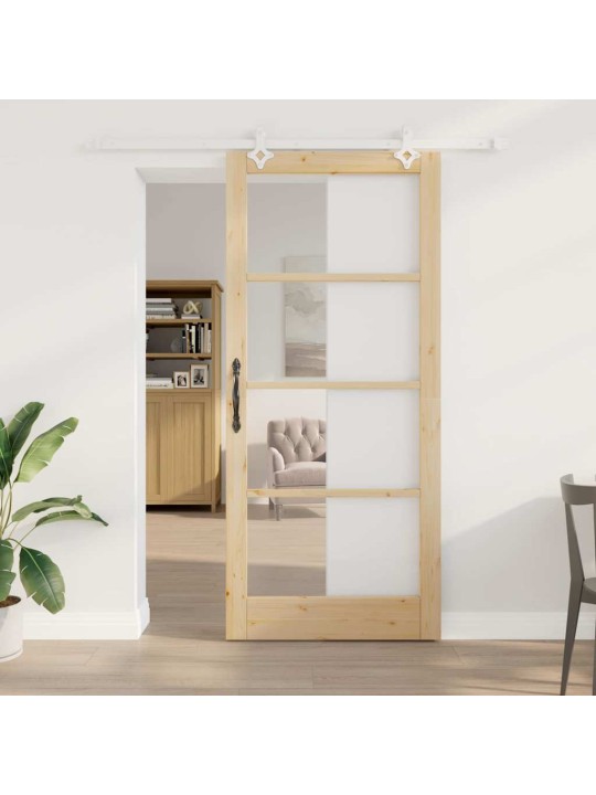 Bīdāmās durvis manuāls brūna 93 x 211 cm koks un metāls