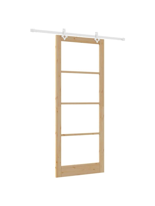 Bīdāmās durvis manuāls brūna 93 x 232 cm koks un metāls