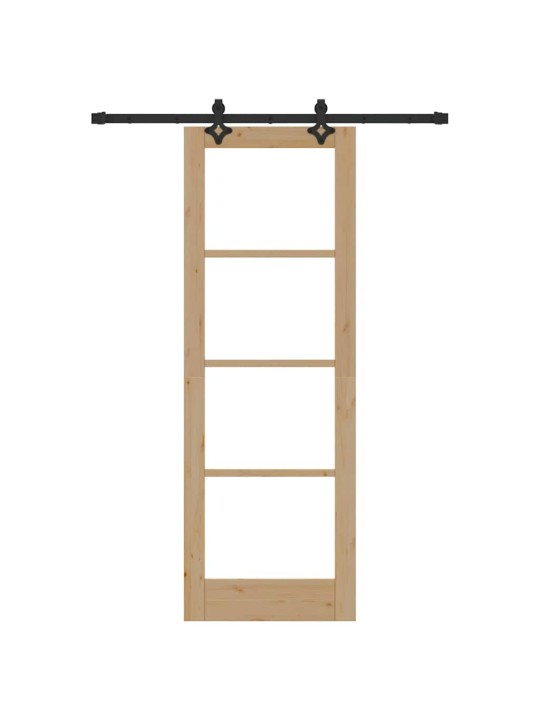 Bīdāmās durvis manuāls brūna 73.5 x 211 cm koks un metāls