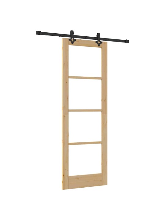 Bīdāmās durvis manuāls brūna 73.5 x 211 cm koks un metāls