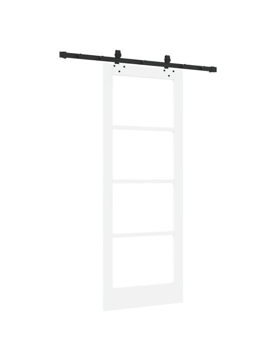 Bīdāmās durvis manuāls balts 78 x 202 cm koks un metāls