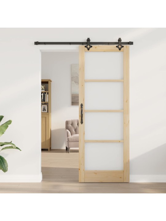 Bīdāmās durvis manuāls brūna 78 x 211 cm koks un metāls