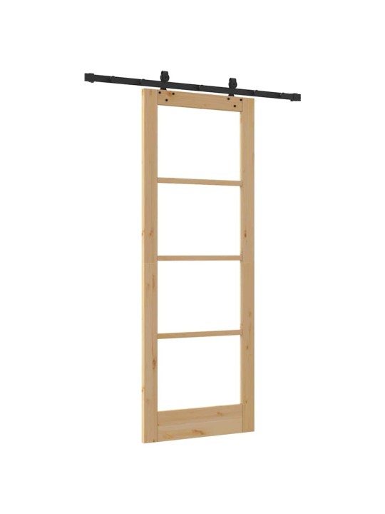 Bīdāmās durvis manuāls brūna 78 x 211 cm koks un metāls