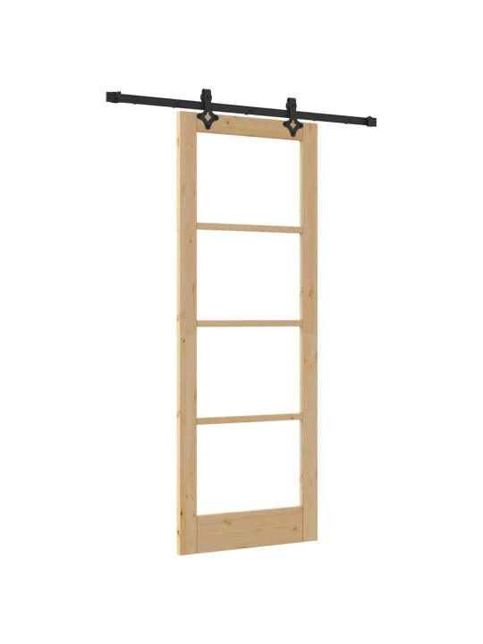 Bīdāmās durvis manuāls brūna 78 x 211 cm koks un metāls