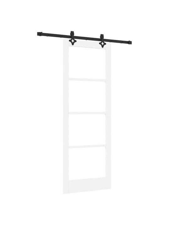 Bīdāmās durvis manuāls balts 78 x 211 cm koks un metāls