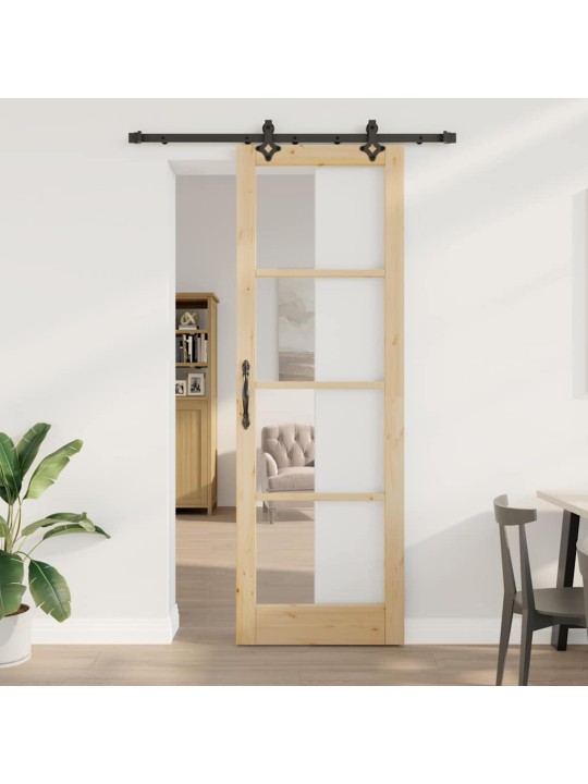 Bīdāmās durvis manuāls brūna 78 x 232 cm koks un metāls