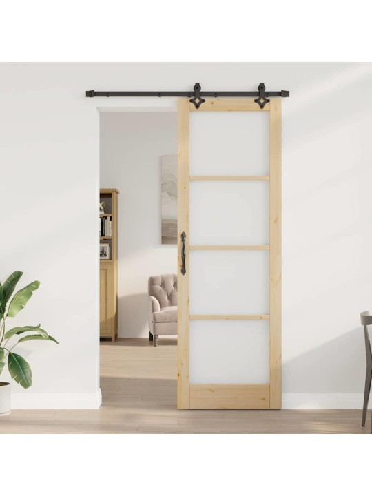 Bīdāmās durvis manuāls brūna 78 x 232 cm koks un metāls