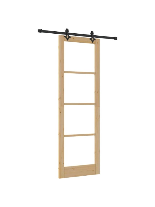 Bīdāmās durvis manuāls brūna 78 x 232 cm koks un metāls