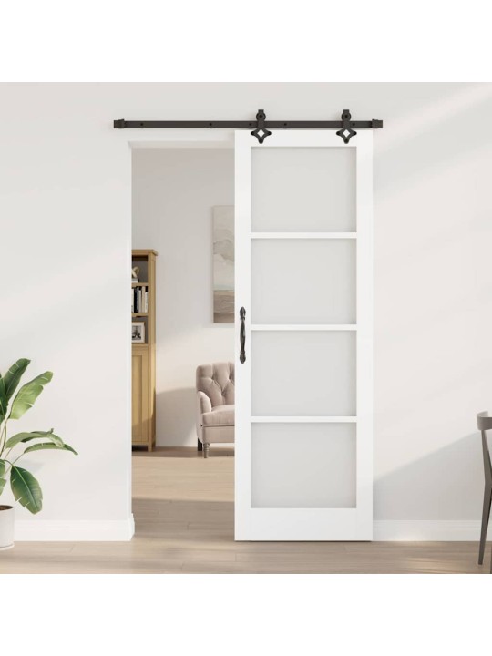 Bīdāmās durvis manuāls balts 78 x 232 cm koks un metāls