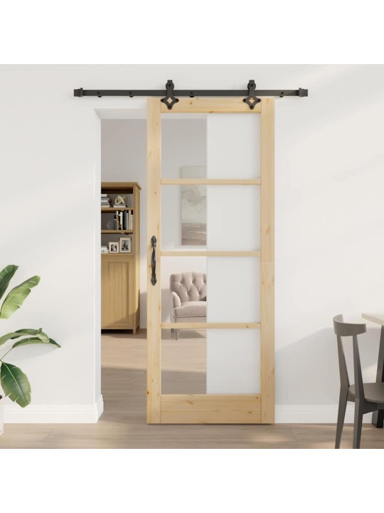 Bīdāmās durvis manuāls brūna 83 x 211 cm koks un metāls