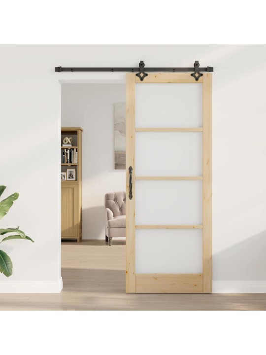 Bīdāmās durvis manuāls brūna 83 x 211 cm koks un metāls
