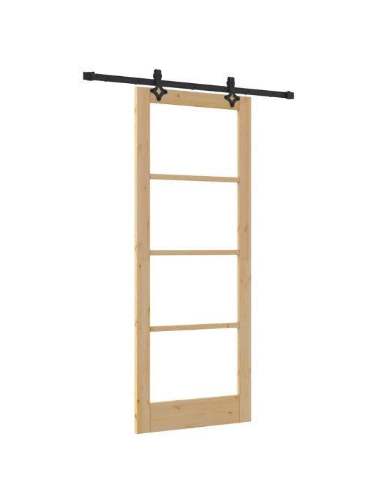 Bīdāmās durvis manuāls brūna 83 x 211 cm koks un metāls