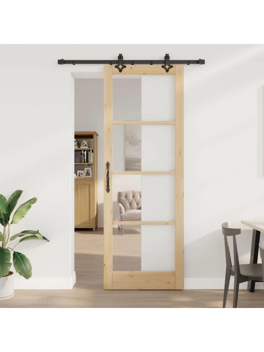 Bīdāmās durvis manuāls brūna 83 x 232 cm koks un metāls