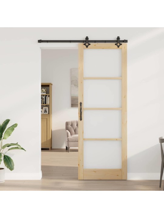 Bīdāmās durvis manuāls brūna 83 x 232 cm koks un metāls
