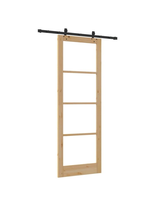 Bīdāmās durvis manuāls brūna 83 x 232 cm koks un metāls